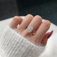 Simple Style Classic Style Geometric Sterling Silver Plating Inlay Zircon Rings main image 3