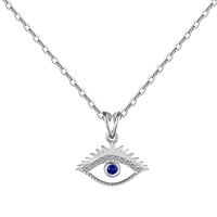 Simple Style Eye Sterling Silver Inlay Zircon Pendant Necklace main image 4