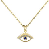 Simple Style Eye Sterling Silver Inlay Zircon Pendant Necklace sku image 2