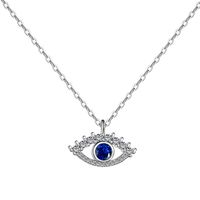 Simple Style Devil's Eye Sterling Silver Inlay Zircon Pendant Necklace main image 3