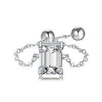 Elegant Strassenmode Geometrisch Sterling Silber Überzug Inlay Zirkon Charm Ring sku image 1
