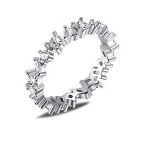 Romantic Shiny Geometric Rhombus Sterling Silver Plating Inlay Zircon Rings sku image 2