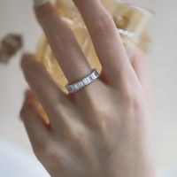 Romantic Shiny Geometric Rhombus Sterling Silver Plating Inlay Zircon Rings main image 2