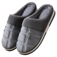 Men's Casual Plaid Round Toe Cotton Slippers main image 5