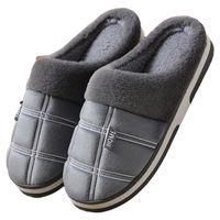 Men's Casual Plaid Round Toe Home Slippers Cotton Slippers main image 5