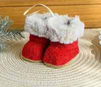 Christmas Casual Cute Snowflake Boots Plush Holiday Daily Hanging Ornaments sku image 2