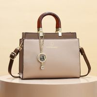 Women's All Seasons Pu Leather Letter Color Block Vintage Style Preppy Style Vacation Ornament Sewing Thread Square Zipper Handbag sku image 1