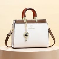 Women's All Seasons Pu Leather Letter Color Block Vintage Style Preppy Style Vacation Ornament Sewing Thread Square Zipper Handbag sku image 2