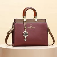 Women's All Seasons Pu Leather Letter Color Block Vintage Style Preppy Style Vacation Ornament Sewing Thread Square Zipper Handbag sku image 3