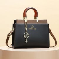 Women's All Seasons Pu Leather Letter Color Block Vintage Style Preppy Style Vacation Ornament Sewing Thread Square Zipper Handbag sku image 5