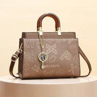 Women's All Seasons Pu Leather Letter Color Block Vintage Style Preppy Style Vacation Ornament Sewing Thread Square Zipper Handbag sku image 7