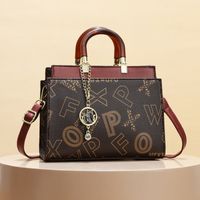 Women's All Seasons Pu Leather Letter Color Block Vintage Style Preppy Style Vacation Ornament Sewing Thread Square Zipper Handbag sku image 8