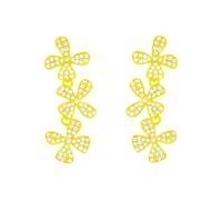 1 Pair Simple Style Flower Inlay Alloy Rhinestones Drop Earrings main image 5