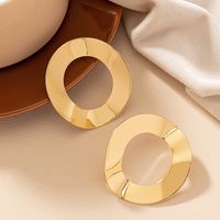 Wholesale Jewelry Simple Style Roman Style Geometric Alloy 14k Gold Plated Plating Ear Studs main image 3