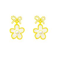 1 Pair Sweet Flower Inlay Alloy Zircon Drop Earrings main image 5