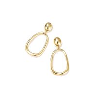 1 Pair Modern Style Korean Style Oval Plating Copper 14k Gold Plated Drop Earrings main image 5