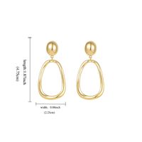 1 Pair Modern Style Korean Style Oval Plating Copper 14k Gold Plated Drop Earrings main image 3