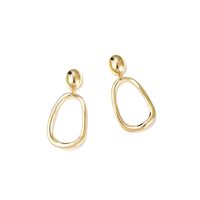 1 Pair Modern Style Korean Style Oval Plating Copper 14k Gold Plated Drop Earrings main image 2