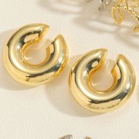 1 Pair Simple Style Commute C Shape Plating Copper 14k Gold Plated White Gold Plated Ear Cuffs main image 4
