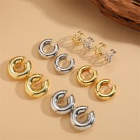1 Pair Simple Style Commute C Shape Plating Copper 14k Gold Plated White Gold Plated Ear Cuffs main image 3