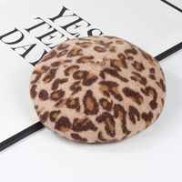 Unisex Elegant Lady Leopard Eaveless Beret Hat sku image 3