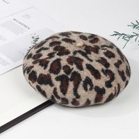 Unisex Elegant Lady Leopard Eaveless Beret Hat sku image 2