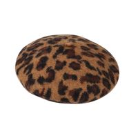 Unisex Elegant Lady Leopard Eaveless Beret Hat main image 4
