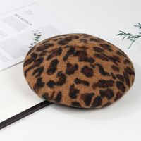 Unisex Elegant Lady Leopard Eaveless Beret Hat sku image 4