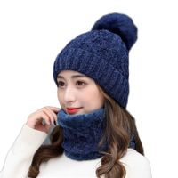 Women's Elegant Business Basic Solid Color Hollow Out Ear Warap Wool Cap main image 4