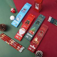 1 Set Christmas Tree Santa Claus Class Learning Christmas Wood Cute Pencil main image 4