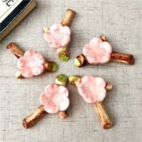 Baguettes En Céramique De Fleurs De Cerisier Japonais Étagère Porte-baguette Ménage Fleur De Prunier Porte-baguette Reste Des Matériaux De Calligraphie Porte-stylo Porte-stylo Petits Ornements main image 4