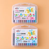 1 Set Solid Color School Plastic Preppy Style Marker Pen main image 3