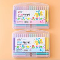 1 Set Solid Color School Plastic Preppy Style Marker Pen main image 4