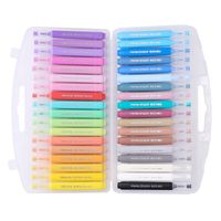 1 Set Solid Color School Plastic Preppy Style Marker Pen main image 2