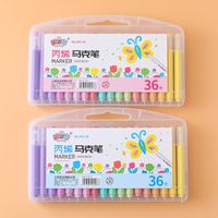 1 Set Solid Color School Plastic Preppy Style Marker Pen sku image 4