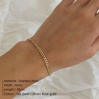 Wholesale Simple Style U Shape Stainless Steel Plating Chain 14k Gold Plated Bracelets main image 5