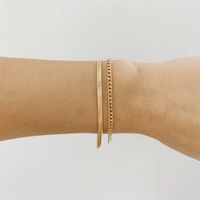 Wholesale Simple Style U Shape Stainless Steel Plating Chain 14k Gold Plated Bracelets main image 3
