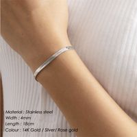 Wholesale Simple Style U Shape Stainless Steel Plating Chain 14k Gold Plated Bracelets main image 2