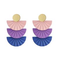 1 Pair Lady Classic Style Sector Spray Paint Alloy Drop Earrings main image 4