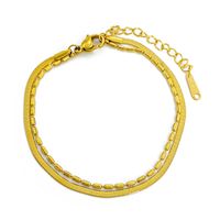Simple Style Solid Color Titanium Steel Plating Gold Plated Bracelets main image 4