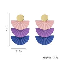 1 Pair Lady Classic Style Sector Spray Paint Alloy Drop Earrings main image 2