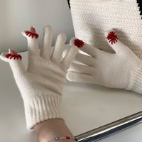 Women's Classic Style Color Block Gloves 1 Pair sku image 1
