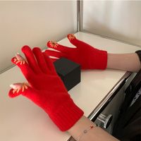 Women's Classic Style Color Block Gloves 1 Pair sku image 4