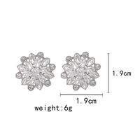 1 Pair Lady Flower Plating Inlay Copper Artificial Gemstones Ear Studs main image 2