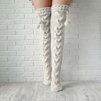 Women's Casual Simple Style Solid Color Polyacrylonitrile Fiber Over The Knee Socks A Pair sku image 2