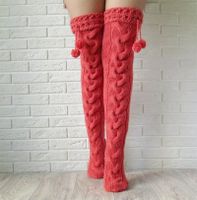 Women's Casual Simple Style Solid Color Polyacrylonitrile Fiber Over The Knee Socks A Pair sku image 3