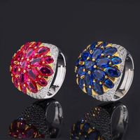 Classic Style Flower Copper Inlay Zircon Rings main image 6