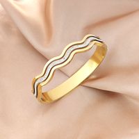 Glam Luxurious Classic Style Geometric Stainless Steel Titanium Steel Plating Inlay Zircon 18k Gold Plated Bangle main image 10