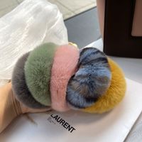 Simple Style Solid Color Rabbit Fur Hair Tie main image 5
