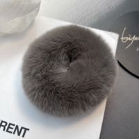 Simple Style Solid Color Rabbit Fur Hair Tie sku image 9